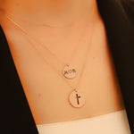 925 Sterling Silver Three Layer Couple Initials Necklace