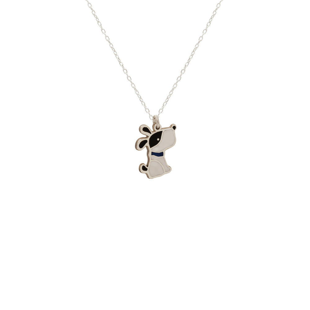 925 Sterling Silver Enamel Dog Necklace,