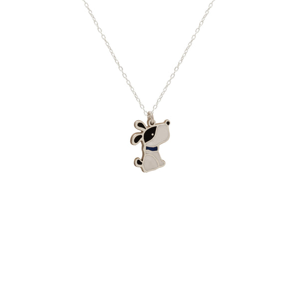 925 Sterling Silver Enamel Dog Necklace,