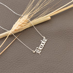 925 Sterling Silver Old English Name Necklace
