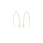 925 Sterling Silver Threader Cross Dangle Earring