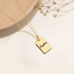 925 Sterling Silver Personalized Bar Tag Name Necklace