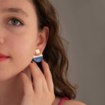 925 Sterling Silver Modern Double Round Earrings