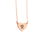 925 Sterling Silver Heart With Initial Necklace