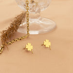 925 Sterling Silver Four Leaf Clover Studs