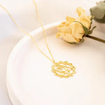 925 Sterling Silver Flower of Life Ve Om Necklace