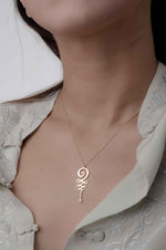 925 Sterling Silver Unalome Necklace With Stone