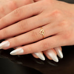 925 Sterling Silver Heart Ring Heart Knot Ring