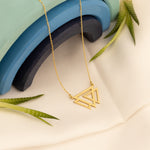 925 Sterling Silver Triple Triangle Necklace