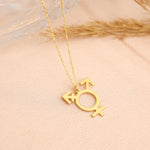 925 Sterling Silver Transgender Symbol Necklace