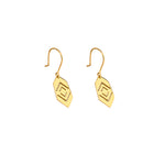 925 Sterling Silver 14K Solid Gold Diamond Shaped Hexagon Dangle