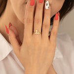 925 Sterling Silver Dog And Cat Initial Ring