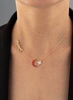 925 Sterling Silver K.Atatürk Atatürk Silüetli Crescent & Star