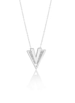 925 Sterling Silver Double V Necklace