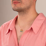 925 Sterling Silver Square Pride Flag Necklace