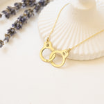 925 Sterling Silver Handcuff With Initial Necklace