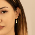 925 Sterling Silver Oval Initial Earrings