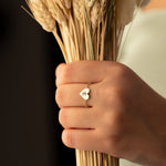 925 Sterling Silver Infinity Heart And Initial Chain Ring