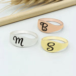 925 Sterling Silver BaşInitial Ring