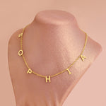925 Sterling Silver Personalised Initial Name Necklace 50 Force Chain (Halley)