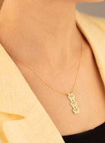 925 Sterling Silver Vertical Three Paw Necklace