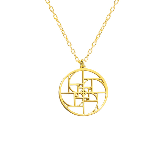 925 Sterling Silver Fibonacci Golden Ratio Necklace