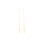 925 Sterling Silver Tiny Star Diamond Threader Earrings(Zi̇nci̇ri̇ Cs40090)