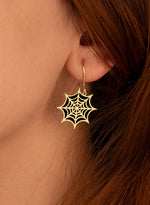 925 Sterling Silver Spider Web Earrings