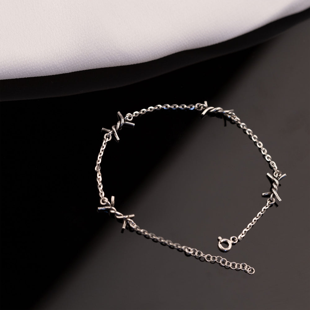 925 Sterling Silver Barbed Wire Bracelet