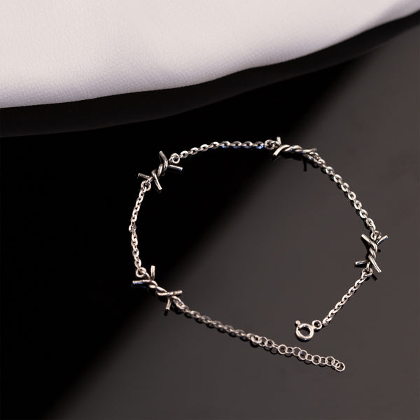 925 Sterling Silver Barbed Wire Bracelet
