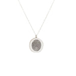 925 Sterling Silver Fingerprint Round Pendant