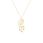 925 Sterling Silver Moon And Star Necklace