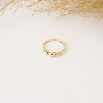 925 Sterling Silver Üç Top Ring Kenari Yanlar Solitaire