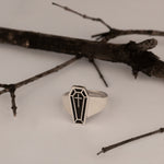 925 Sterling Silver Coffin Ring