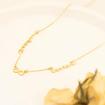 925 Sterling Silver İki Personalized Custom Name Sonsozluk Işaretli Necklace
