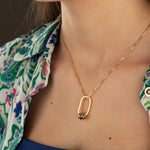 925 Sterling Silver Unique Paperclip Necklace With Birthstone