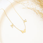 925 Sterling Silver Initial Letter Necklace With Butterfly
