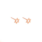 925 Sterling Silver Tiny Star Of David Earrings