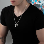 925 Sterling Silver Bold Force Chain Pistol Necklace