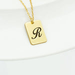 925 Sterling Silver Personalised Initial Tag Necklace