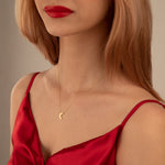 925 Sterling Silver Minimalist Half Moon Necklace