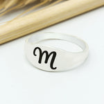 925 Sterling Silver BaşInitial Ring