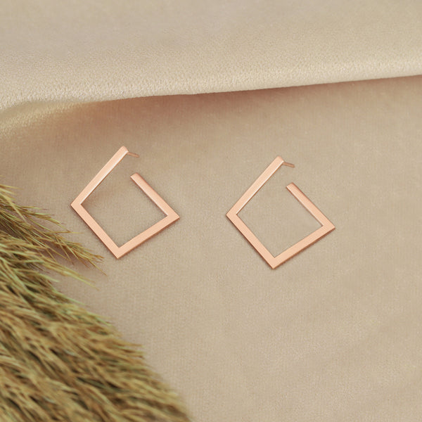 925 Sterling Silver Square Hoop Earrings 309