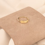 925 Sterling Silver Rectangular Shape Letter Rıng
