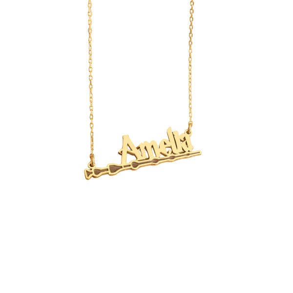 925 Sterling Silver Harry Potter Magic Wand Name Necklace