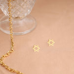 925 Sterling Silver Tiny Star Of David Earrings