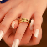 925 Sterling Silver Adjustable Two Name Ring