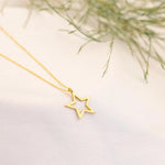 925 Sterling Silver İçi Boş Star Necklace