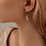 925 Sterling Silver Cat Moon Dangle
