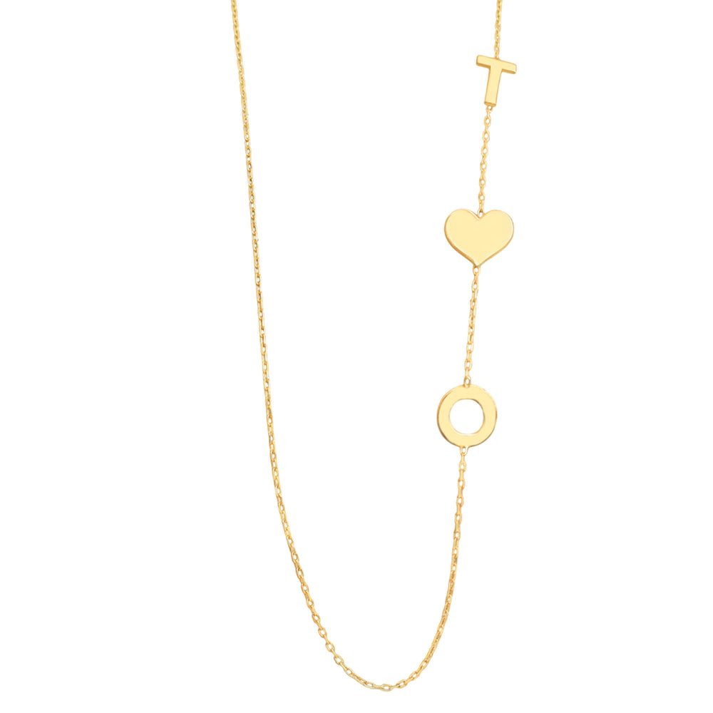 925 Sterling Silver Sideways Initials Necklace